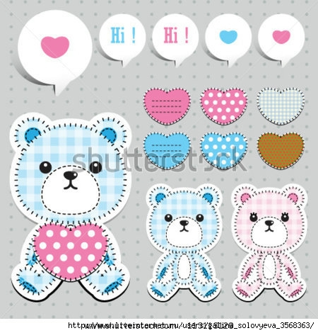 stock-vector-teddy-bears-with-speech-bubbles-sticker-113113129 (450x470, 136Kb)