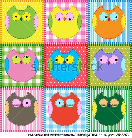 stock-photo-patchwork-background-with-colorful-owls-raster-version-113515003 (450x470, 207Kb)