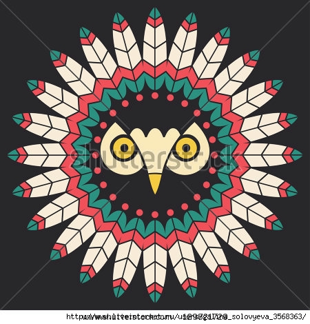 stock-vector-indian-owl-with-feathers-129821729 (450x470, 149Kb)