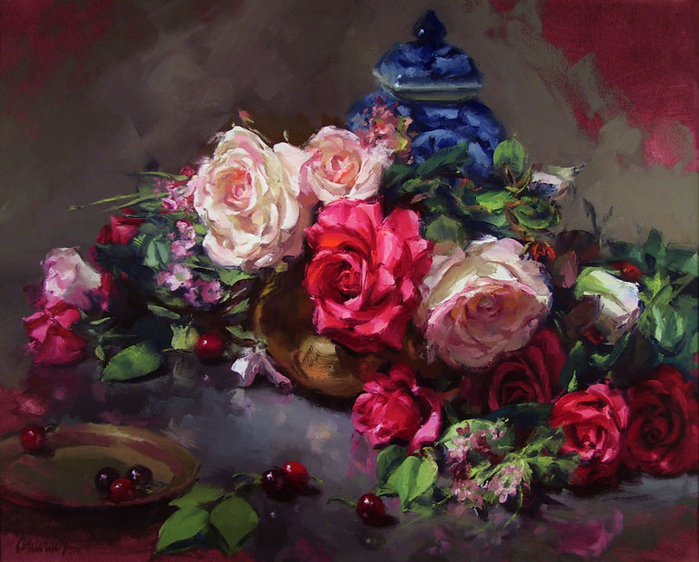 Kurt_Anderson-Roses_Red_and_Pink-24x30-Web (700x562, 453Kb)