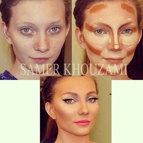 Коррекция лица помощью макияжа Коррекция лица помощью макияжа
