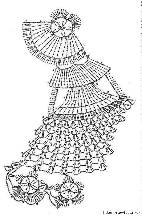 Схема дамы в шляпке крючком (2) (461x700, 214Kb)