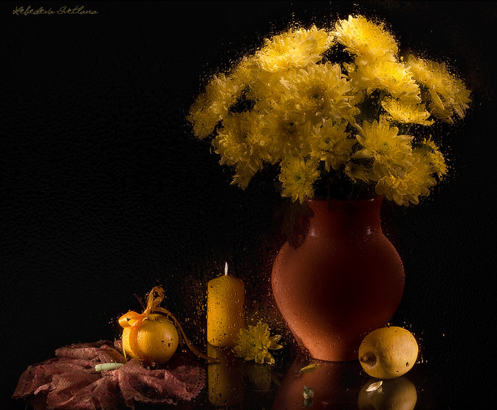 Натюрморт златые хризантемы photo (700x577, 172Kb)