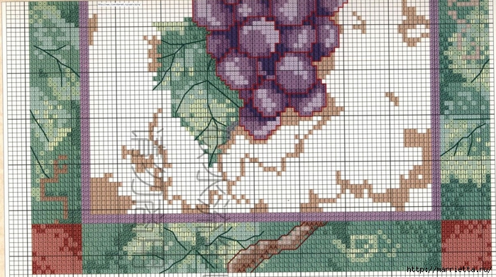 Виноградная лоза. Схемы вышивки крестом (7) (700x391, 304Kb)