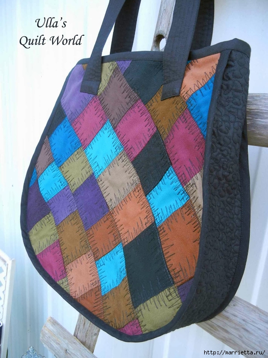 Накидка для кресла, коврик и сумочка из разноцветных лоскутков (3) (525x700, 285Kb)