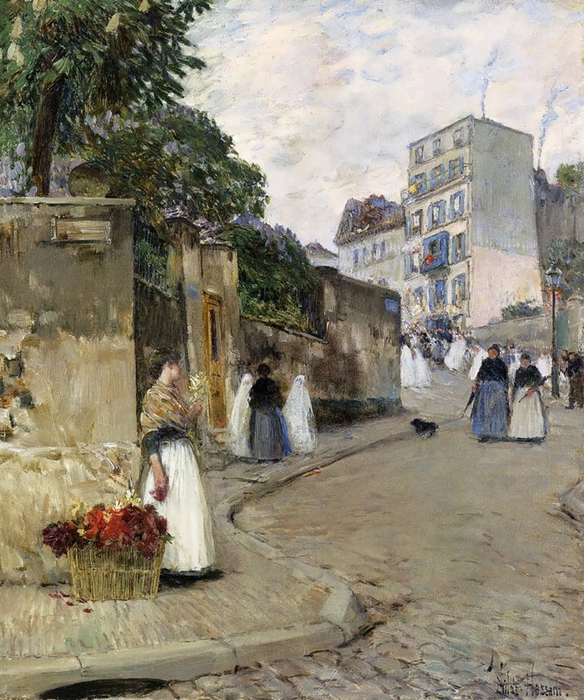 Childe Hassam 1859-1935 - American Impressionist Painter - Paris Street Scene  (10) (584x700, 469Kb)