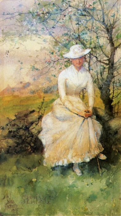 Childe Hassam 1859-1935 - American painter - The Impressionist Garden  (31) (392x700, 339Kb)
