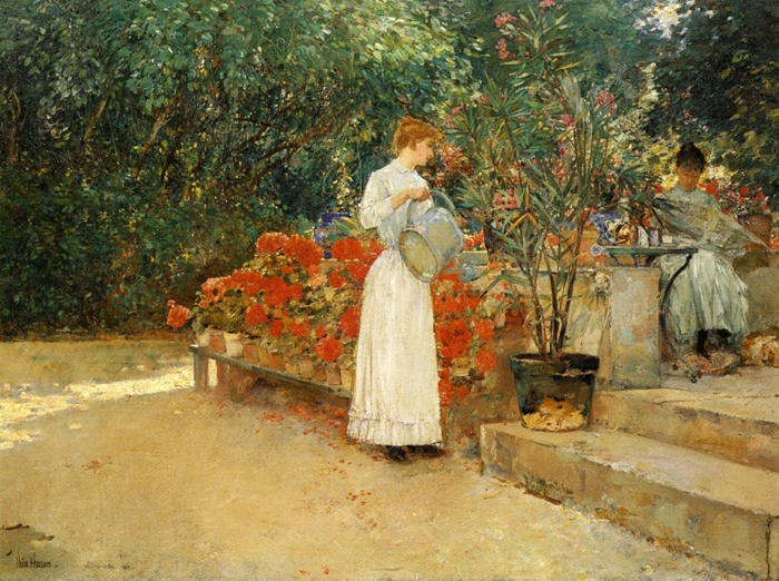 Childe Hassam 1859-1935 - American painter - The Impressionist Garden  (42) (700x522, 516Kb)