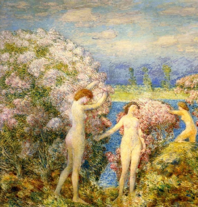 Childe Hassam 1859-1935 - American painter - The Impressionist Garden  (46) (671x700, 607Kb)