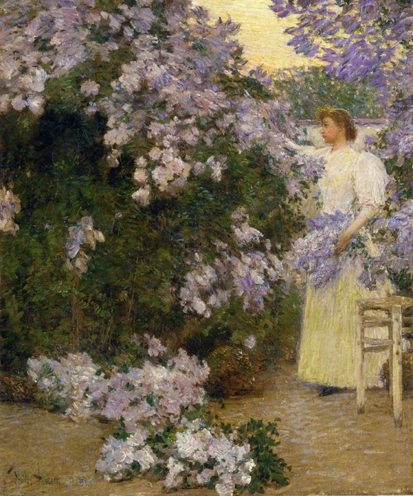 Childe Hassam 1859-1935 - American painter - The Impressionist Garden  (52) (582x700, 555Kb)