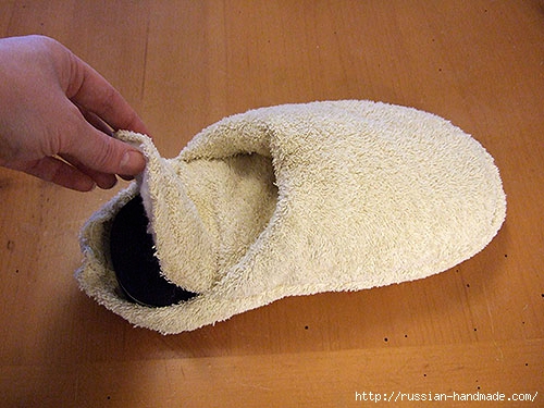 Как сшить теплые мягкие спа-тапочки из полотенца (22) (500x375, 150Kb)