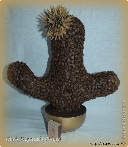 Цветущий кактус из кофейных зерен (11) (420x480, 99Kb)