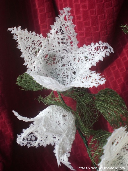 Нежные цветы, снеговик и декоративные шары из ниток. Мастер-классы (12) (450x600, 186Kb)
