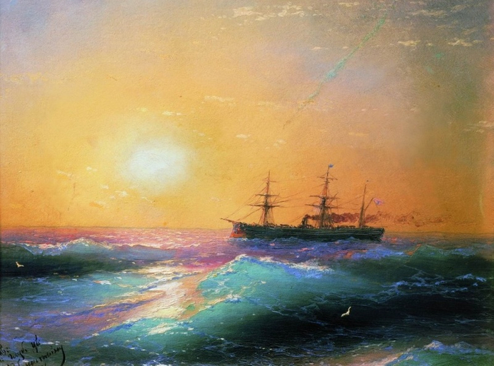 Закат на море, 1886 (700x518, 360Kb)