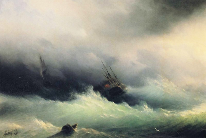 Корабли в бурю, 1860 (700x469, 246Kb)