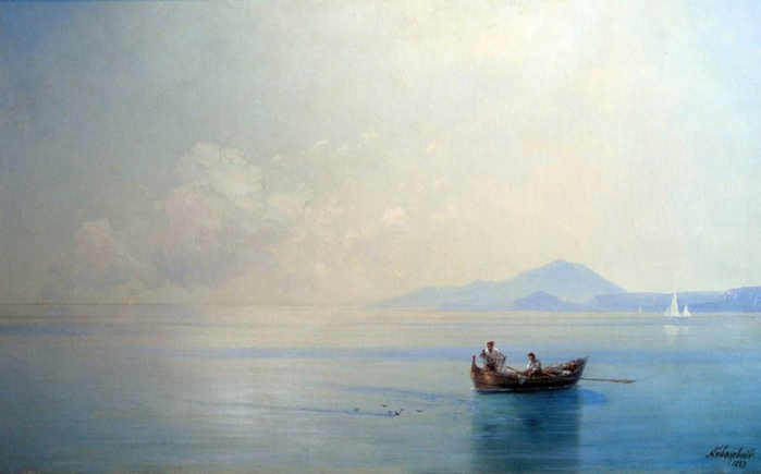 Штиль. Морской пейзаж с рыбаками, 1887 (700x435, 236Kb)