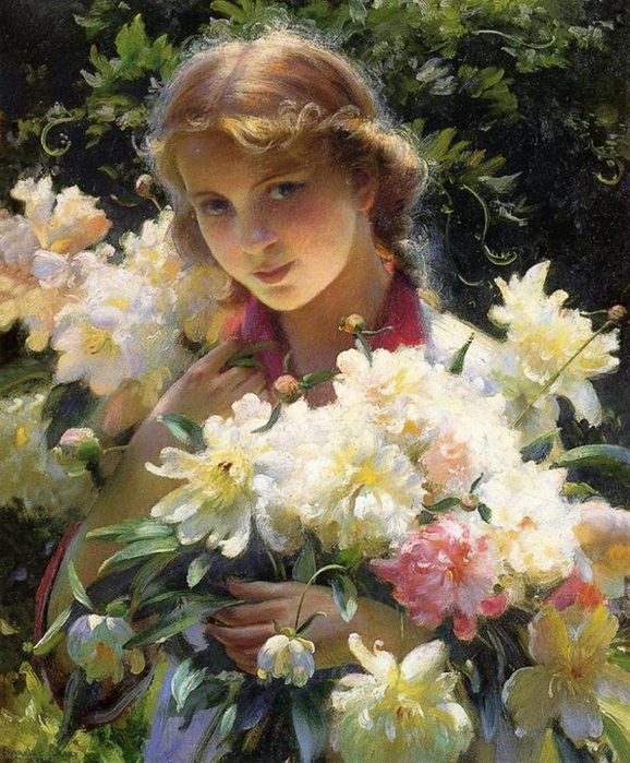 женщины и цветы 16 (578x699, 557Kb)