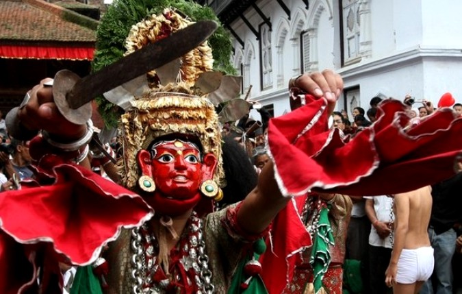 Индра Джатра фестиваль (Indra Jatra Festival) в Катманду, Непал , 20 сентября 2010 года. 