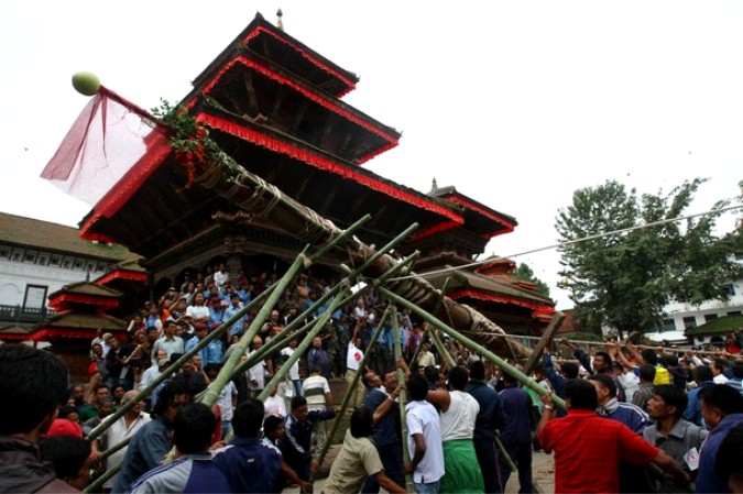 Индра Джатра фестиваль (Indra Jatra Festival) в Катманду, Непал , 20 сентября 2010 года. 