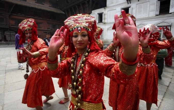 Индра Джатра фестиваль (Indra Jatra Festival) в Катманду, Непал , 20 сентября 2010 года. 