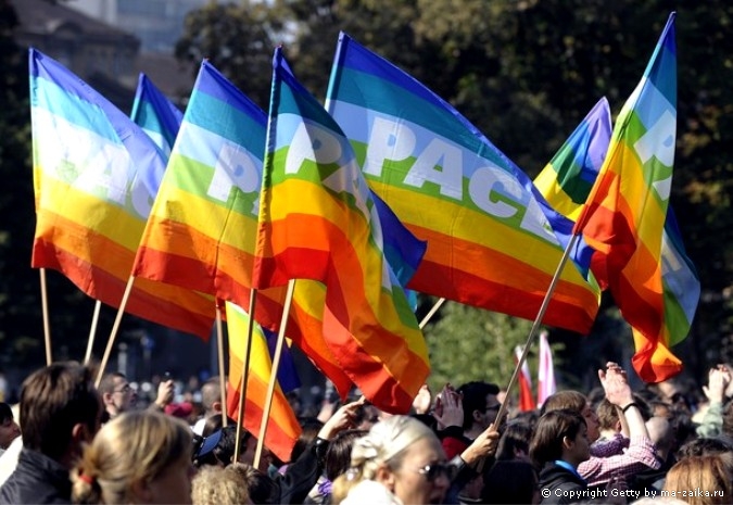 Гей-парад в Белграде, Сербия, 10 Октября 2010 года.