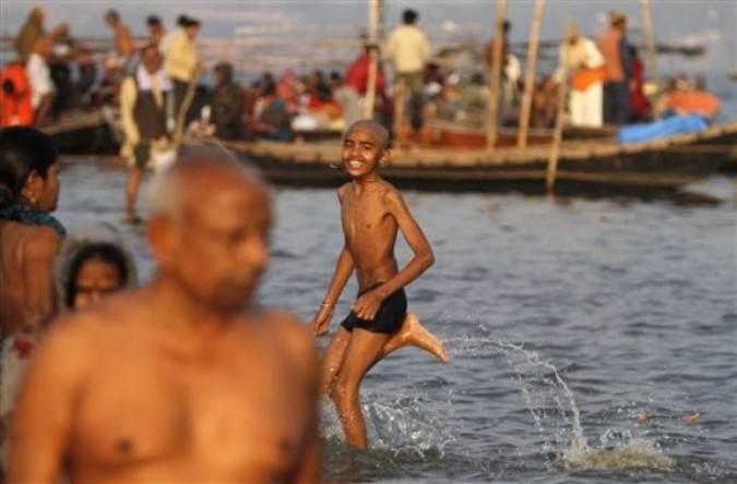 Магх Мела фестиваль (Magh Mela festival) в Аллахабад, 8 февраля 2011 года.