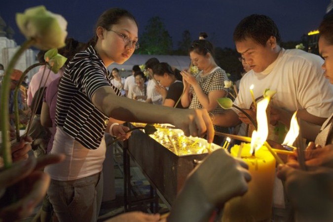 Магха Пуджа (Magha Puja) в Бангкоке, Таиланд, 18 февраля 2011 года.