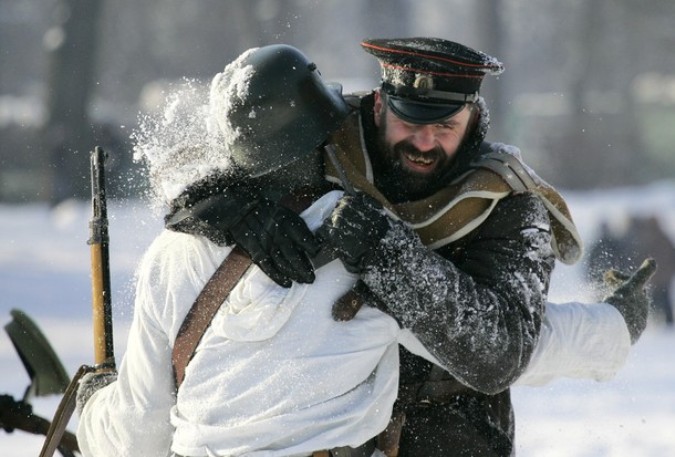 Солдаты русской армии прошли по Санкт-Петербургу, 23 февраля 2011 года.