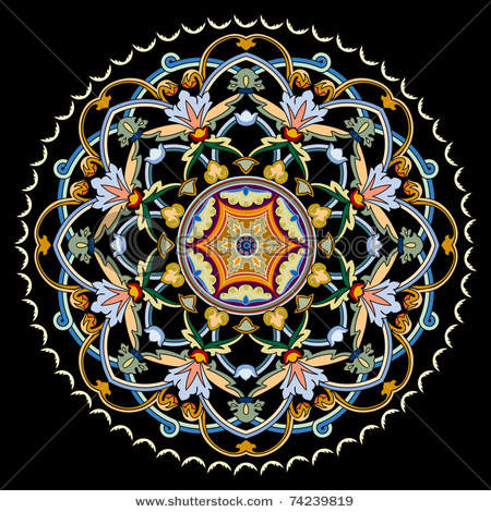stock-vector-flower-in-old-gothic-frame-on-the-black-background-74239819 (450x470, 148Kb)
