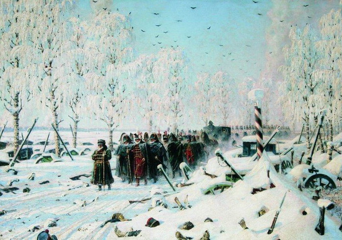 Художник Василий Верещагин/Война 1812 года winter (700x492, 162Kb)