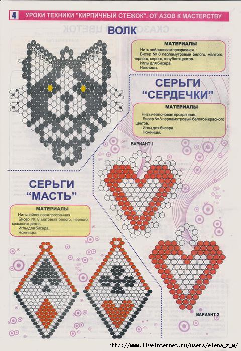 Схема волка из бисера Схема волка из бисера