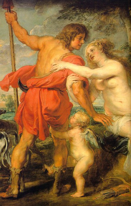 Венера и Адонис`, фрагмент. Автор - Peter Paul Rubens (447x700, 82Kb)