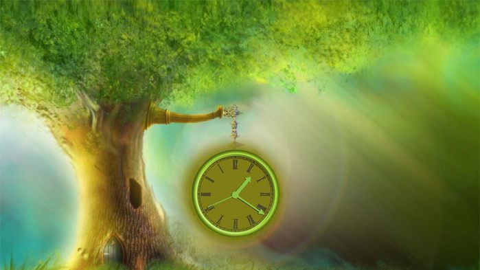 часы - баннер зеленое дерево - лето (700x393, 37Kb)