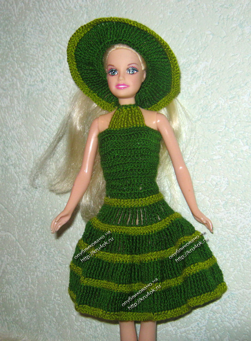 Вязаная одежда для кукол со схемами и описанием - 2. Платья для Барби. для