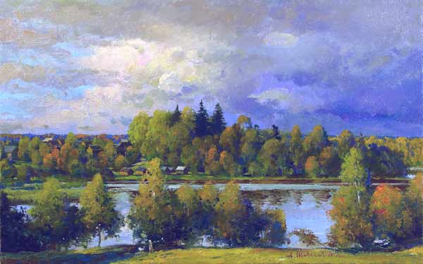 Гроза над озером. (600x374, 27Kb)