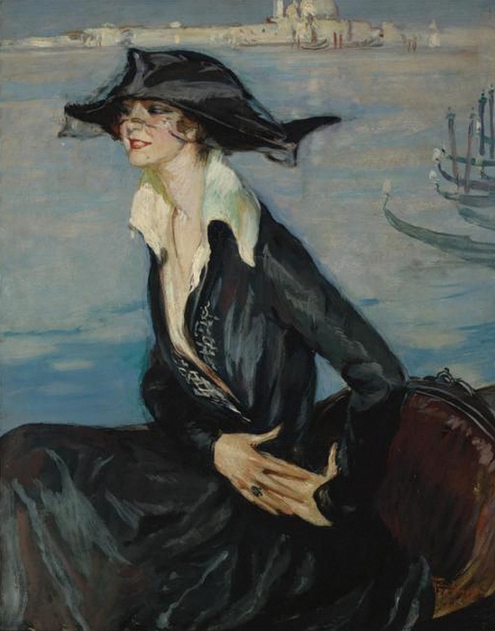 Jean-Gabriel Domergue 1889-1962 Femme en Noir a Venise (549x700, 236Kb)