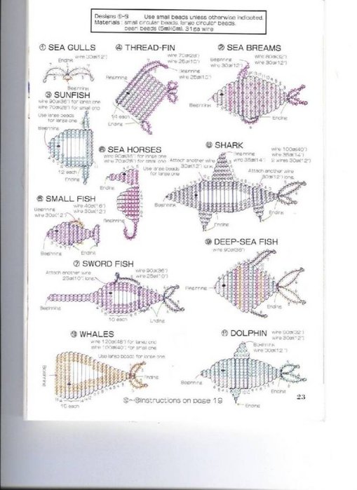 бисероплетение схемы рыбок - Вышивка бисером.