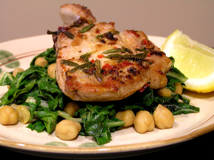 66441807_f12a81abfe Pork Cutlet with Chickpeas _amp Silver beet_L (700x523, 239Kb)