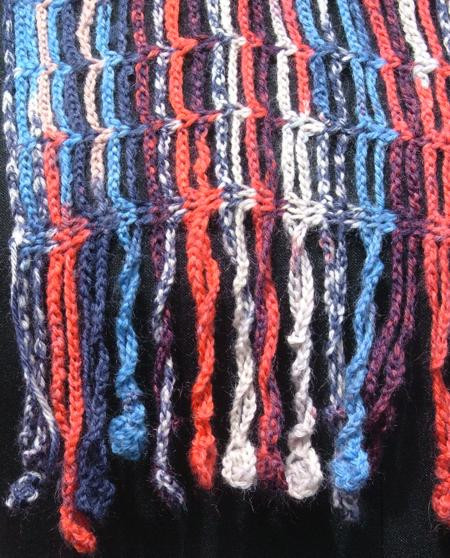 схема вязания шарфа крупной вязки