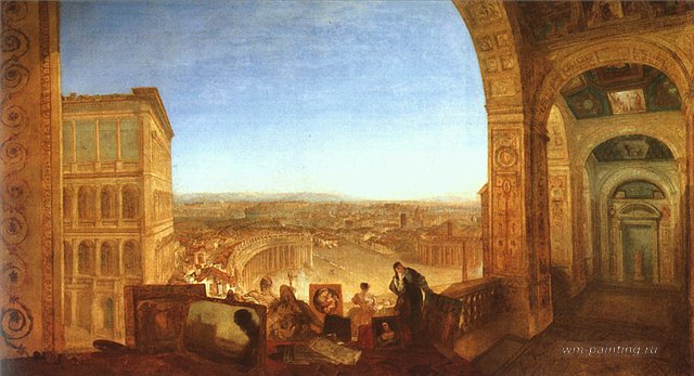 Вид на Рим из Ватикана 1820 (640x347, 60Kb)