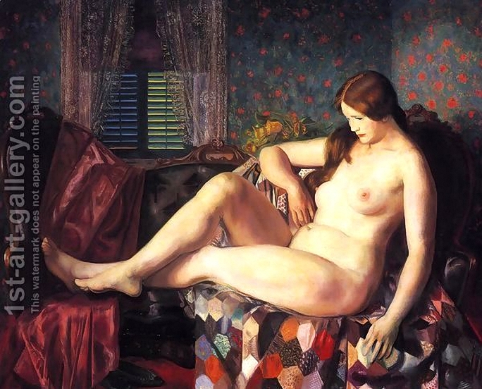 George Wesley Bellows . Nude With Hexagonal Quilt (684x552, 314Kb)