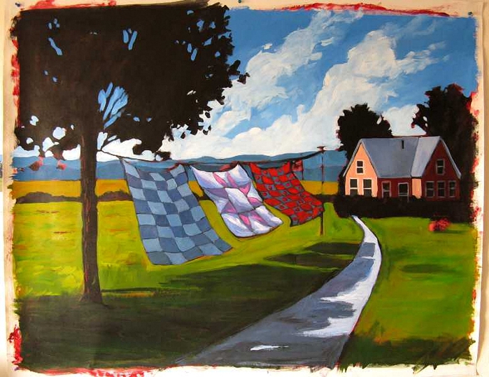 Quilts Blowing in Afternoon Breeze Commission (700x539, 294Kb)