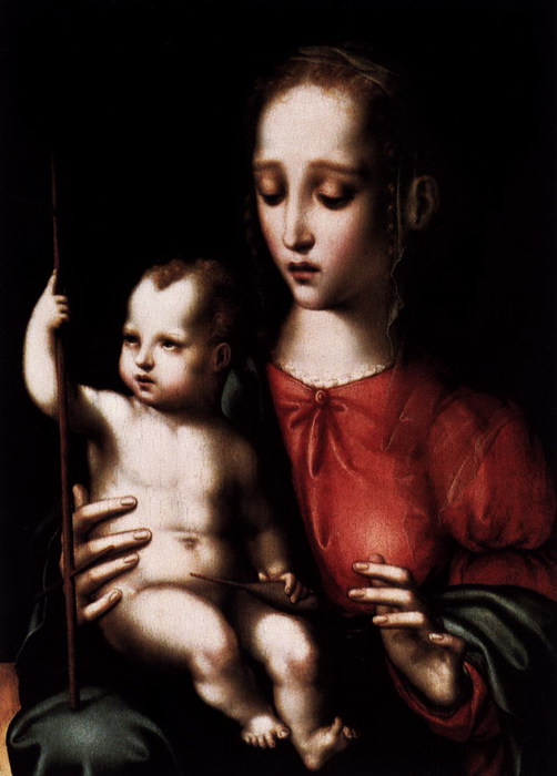 Мадонна с младенцем,  c  веретеном Луис де Моралес, 1567-1569  Берлин (502x700, 63Kb)