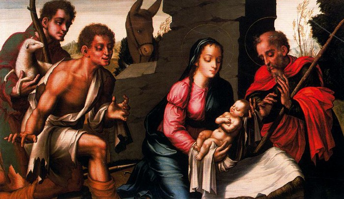 La Adoraci?n de los Reyes Magos. 1575. Pintura. T?cnica mixta sobre tabla. 167 x 98 cm. Museo del Prado (700x405, 111Kb)