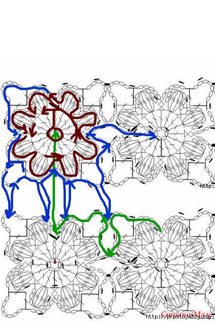 схема узор пухлые цветы крючком2 (427x640, 197Kb)