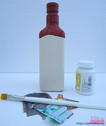 Декоративные бутылки с применением росписи акрилом и декупажа (11) (450x531, 97Kb)
