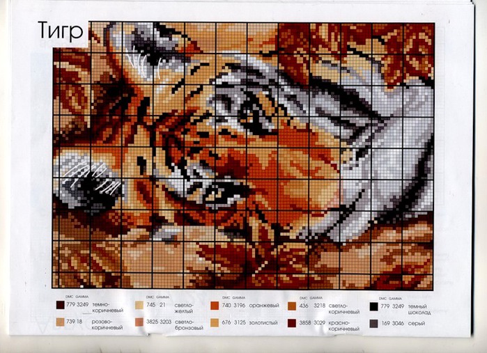 Схемы Для Вышивки Крестом Пантера Волк Тигра