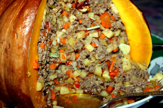 тыква фаршированная с овощами в духовке рецепт с фото
