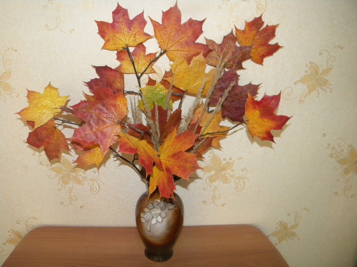 Поделка из листьев на тему осень букет
