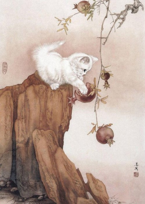 Кошки художника Сюй Синьци (4) (499x700, 69Kb)